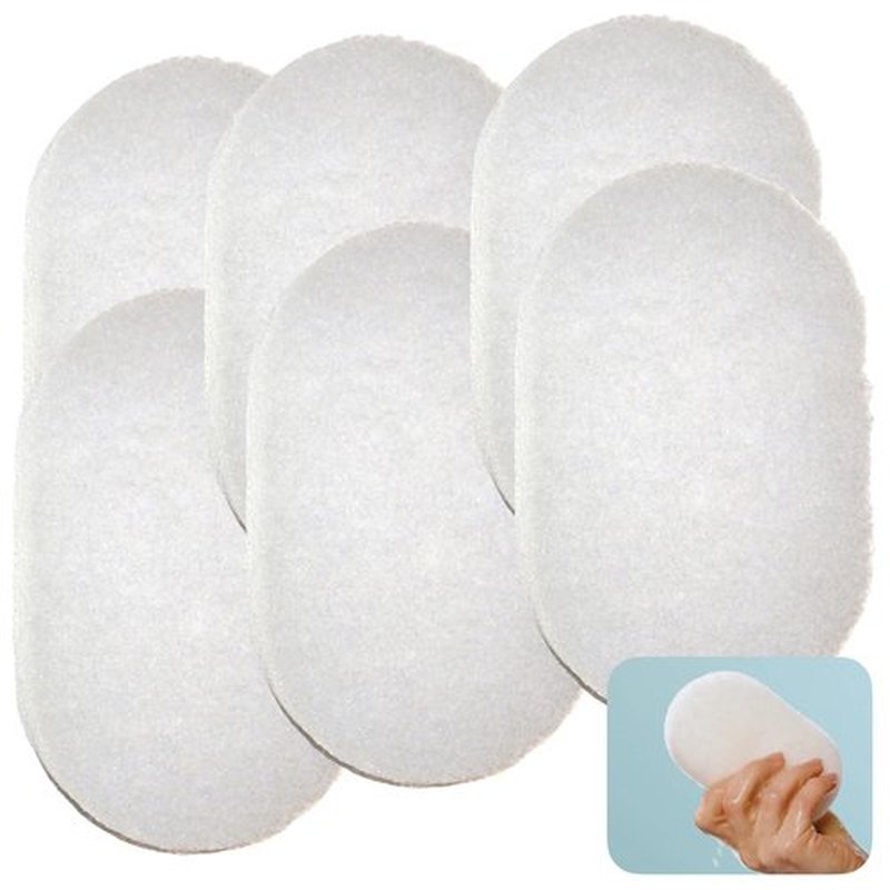 HartFelt Bath Sponges for Shower | Oval Body Wash Scrubber for Exfoliating Skin | Clean and Refresh Body, Back & Arms | Chemical-Free Body Sponge | Made in USA - Pack of 6