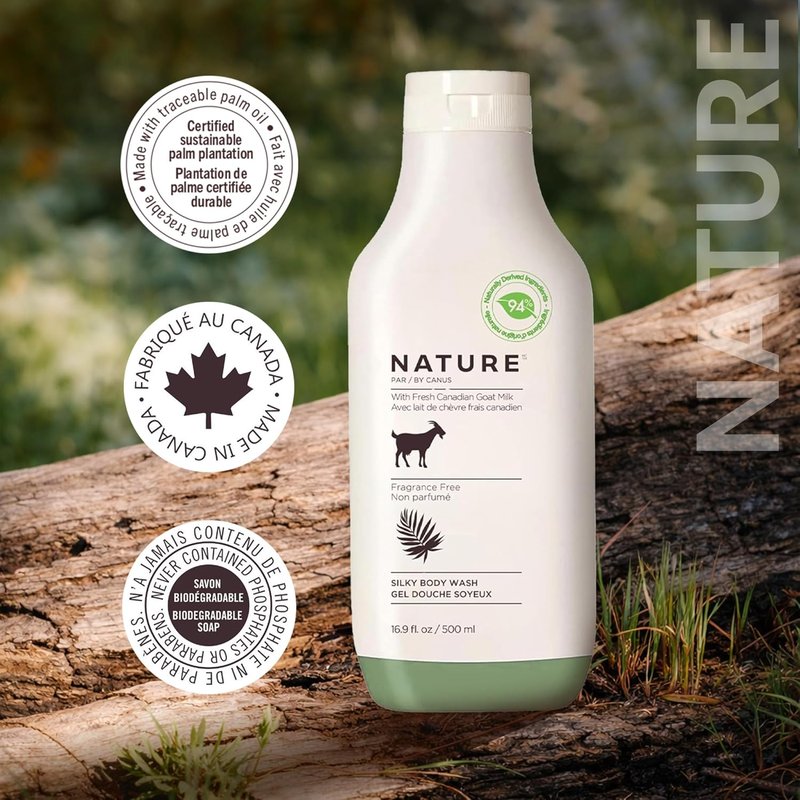 Goat Milk Body Wash - Fragrance Free Natural Cleanser for All Skin Types | 16.9 Fl Oz