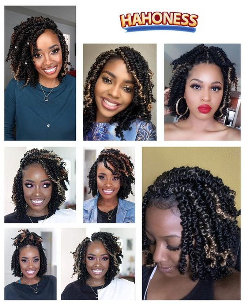 6 Inches 9 Packs Passion Twist Crochet Hair-Mixed Color Combo Pack(7 packs 1B+2 packs T1B/27),Pre-twisted Pre Looped Soft & Bouncy Synthetic Braided Hair For Black Women and Kids(6"-9 Packs,1B+T27)