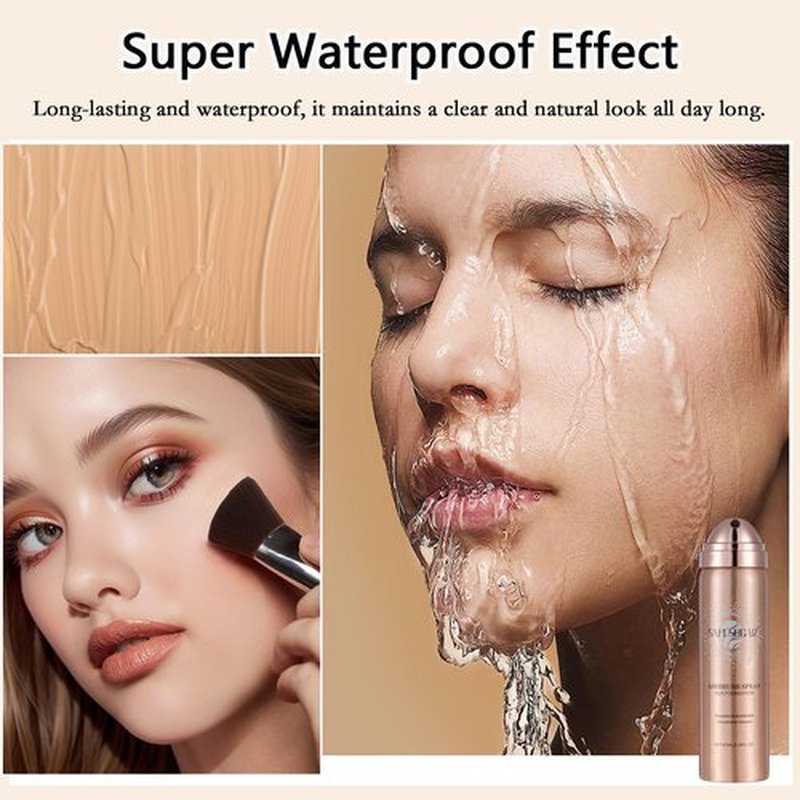 Airbrush Foundation Makeup Spray,Full Coverage Foundation for Waterproof Breathable,Natural Matte Finish,Concealer Moisturizing Foundation for Mature Skin for Smooth Radiant Finish Skin (Natural)