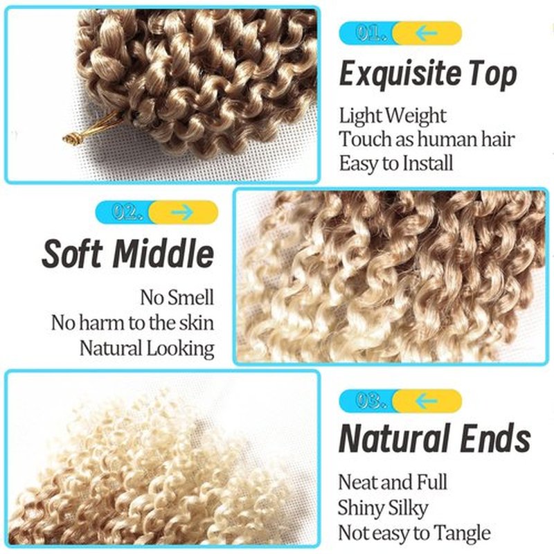 8 Inch Short Passion Twist Hair 6 Bundles Kinky Curly Crochet Hair for Black Women Curly Braiding Hair Crochet Braids Hair (6Bundles8 Inch, 27#/613#)