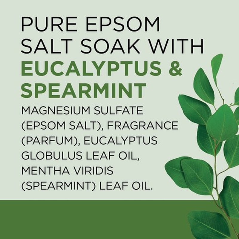 Dr Teal's Epsom Salt Soaking Solution, Relax & Relief, Eucalyptus and Spearmint, 3lbs, 48 Oz