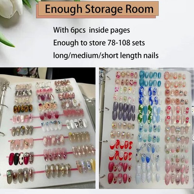 Large Press On Nail Organizer 10 PCS Clear Empty Press On Nail Storage Press On Nail Packaging for Fake Nail Storage Nail Display Nail Salon Press On Nail Supplies Organizer with Nail Tape