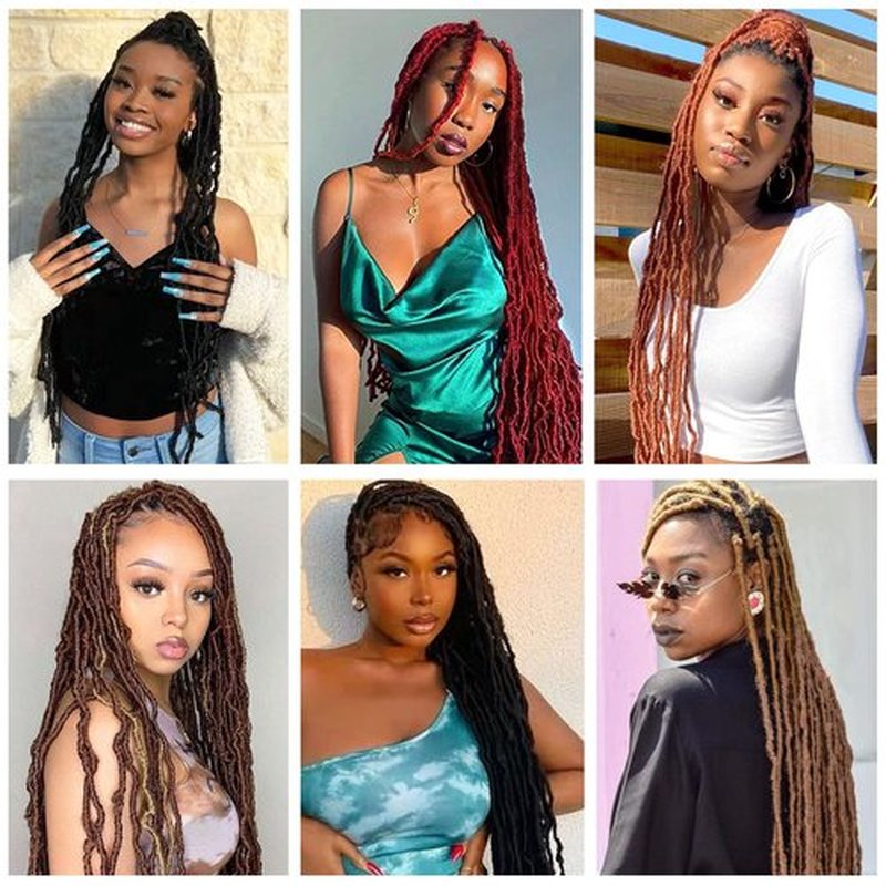 Faux Locs 36 Inch 7 Packs 1B Soft Locs Crochet Hair Pre Looped Crochet Locs Long Loc Products for Black Women Butterfly Hair(36inch,7packs,1B)
