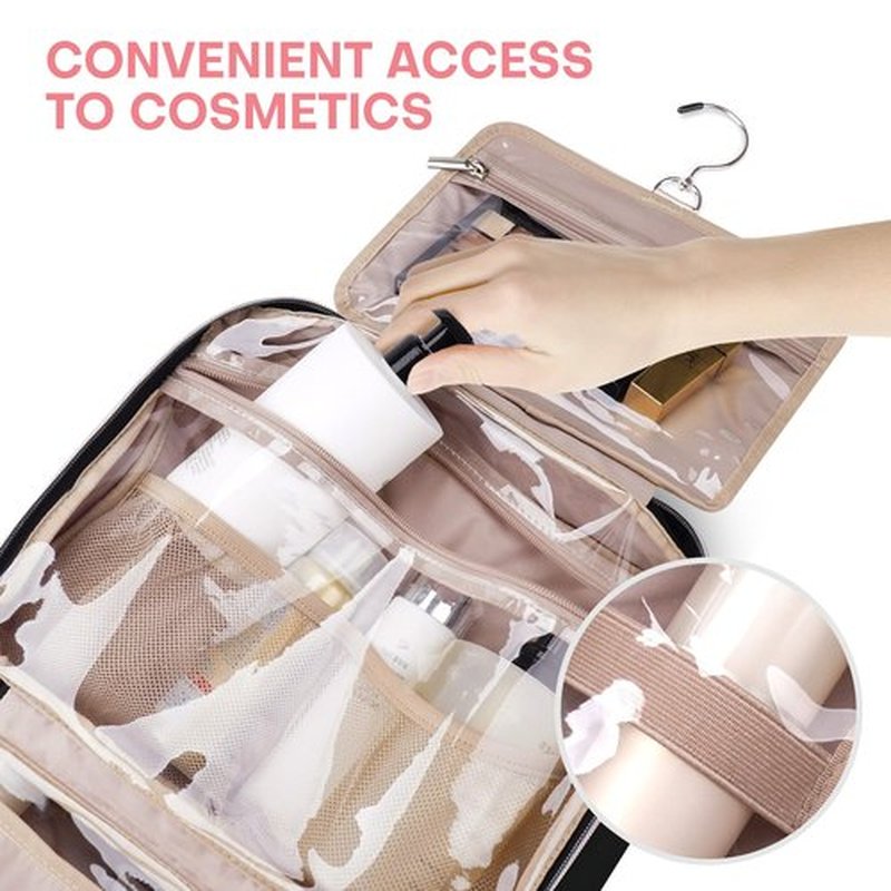 BALULHG Travel Toiletry Bag for Women with Hanging Hook Traveling Essentials Organizer Water-Resistant Hanging Makeup and Toiletry Bag for Cosmetic Toiletries Make-Up,039-Large-Black