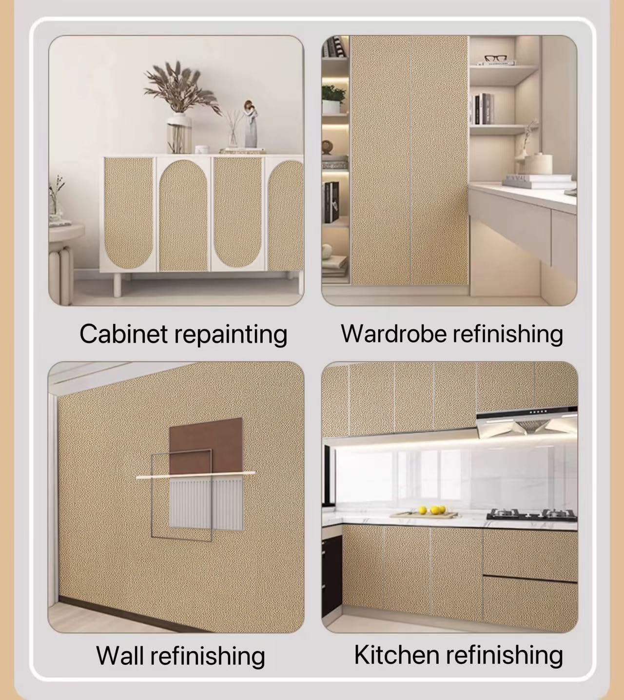 QYSUMIAO Fabric Grasscloth Texture Self-Adhesive Wallpaper Linen Peel and Stick Wallpaper Easy to Apply Removable Easy to Clean for Bedroom Livingroom Cabinet 16.5inx236.2in -Brown