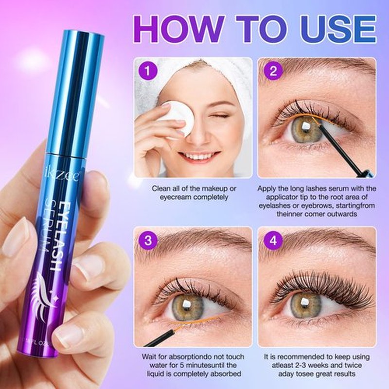 Eyelash Serum Lash Growth Enhancer,Advanced Eyelash Growth Serum with Biotin & Advanced Peptides Complex Lash Serum for Eyelash Growth Promotes Thicker & Longer, Healthy Eyelashes 10ml