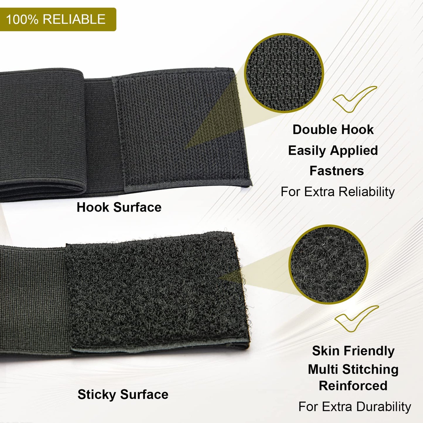 Elitzia Elastic Bandages 6-Pack for Lipo Machine Pads - 3 Sizes (21.85/19.4/12.9 Inch) | High-Density Fabric Straps, Body Contouring, Multi-Use Beauty Device Accessories ET2021P