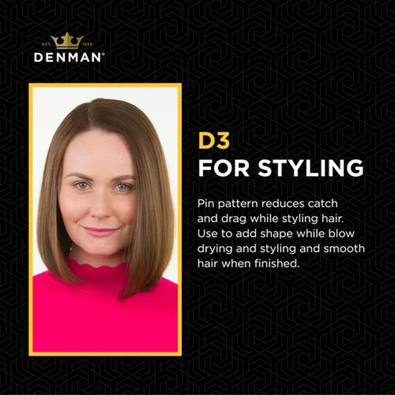 Denman Original Curl Definer & Styler 7 Row Hairbrush for Detangling, Separating, and Defining Curls, Curly Hairbrush - D3 Cherry Blossom