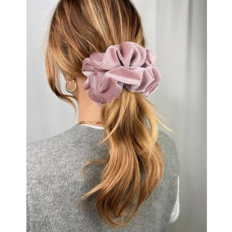CEELGON Dusty Pink Big Corduroy Scrunchie 6.5 Inches Jumbo Scrunchies Hair Ties Oversized Ponytail Holder for Thick Curly Hair Extra Large Hair Accessories for Women (Dusty Pink)