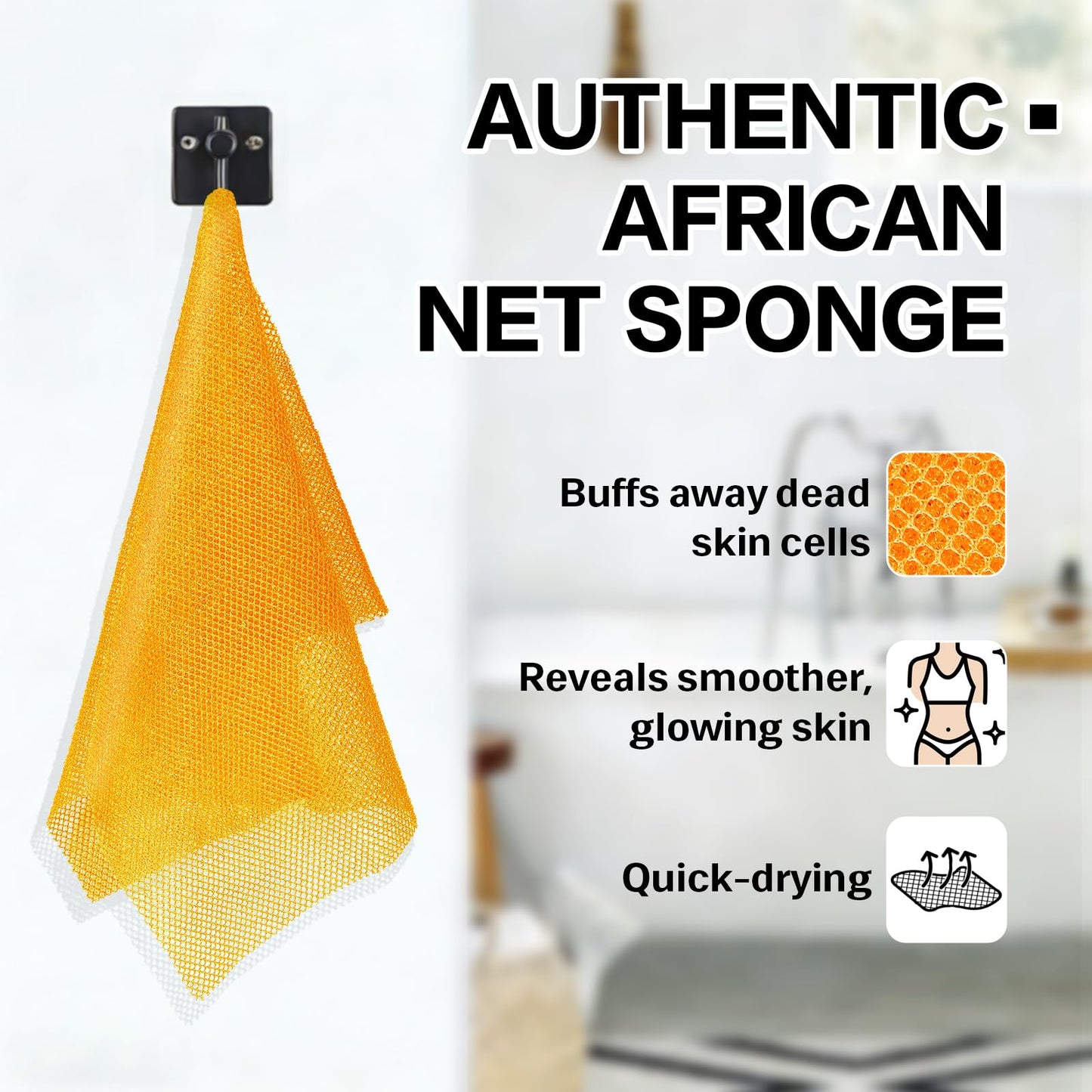 Kojic Acid Soap Bar with African Net Sponge, Exfoliating Bundle to Help Even Skin Tone and Unclog Pores, for Face and Body, Deep Cleansing Wash for Smoother, Revitalized Skin