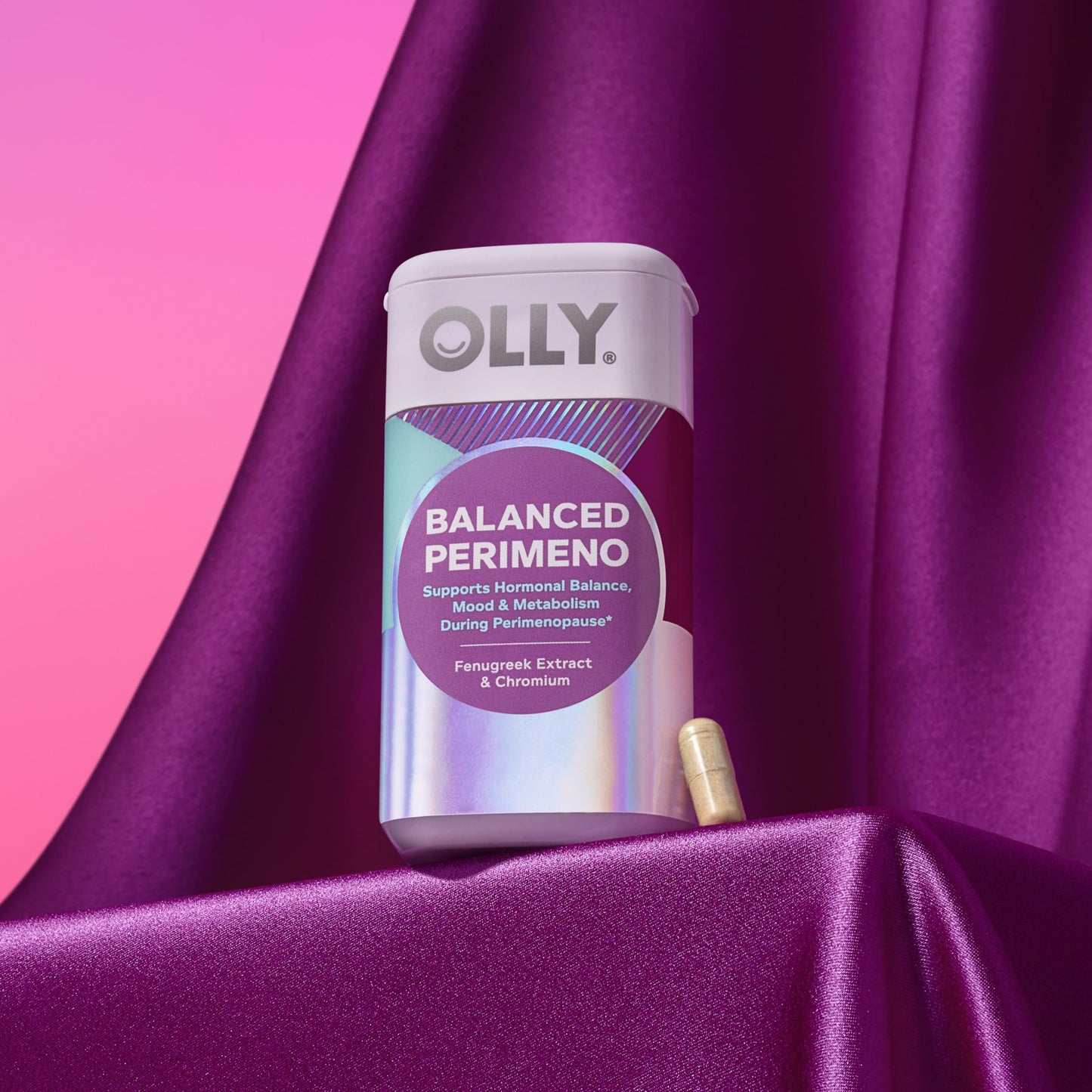 OLLY Balanced Perimeno Capsules, Supports Hormonal Balance, Mood & Metabolism During Perimenopause,* Fenugreek Extract, Chromium, 30 Day Supply - 30 Count
