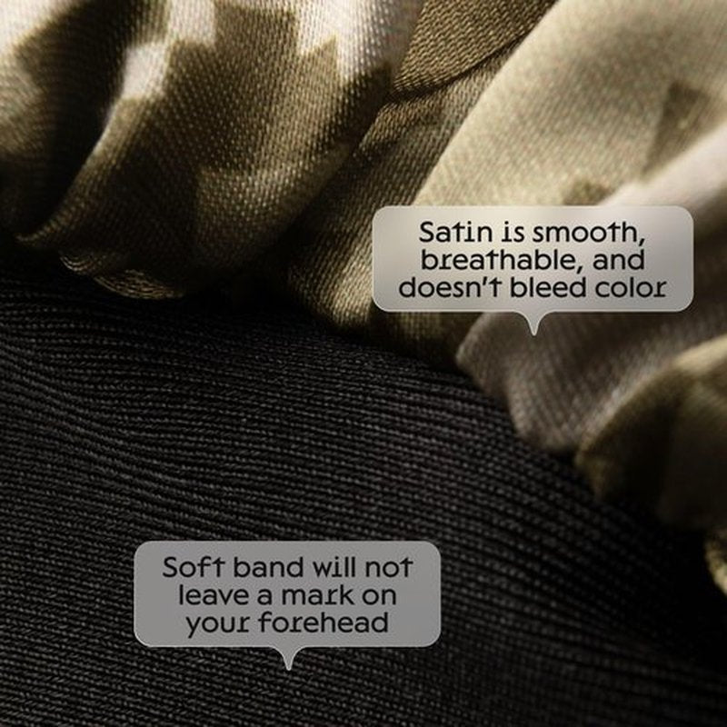 Niagara Satin Bonnet Men - Khaki Bonnet for Sleeping Men - Reversible Night Cap - Mens Bonnet for Curly Hair - Large Bonnet with Double Layer