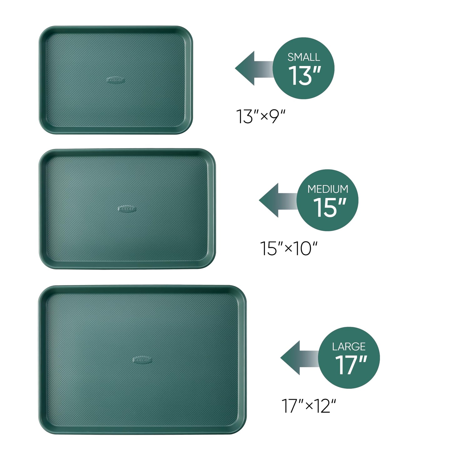 CAROTE 3-Piece Baking Sheet, Nonstick Cookie Sheets, Olive Green