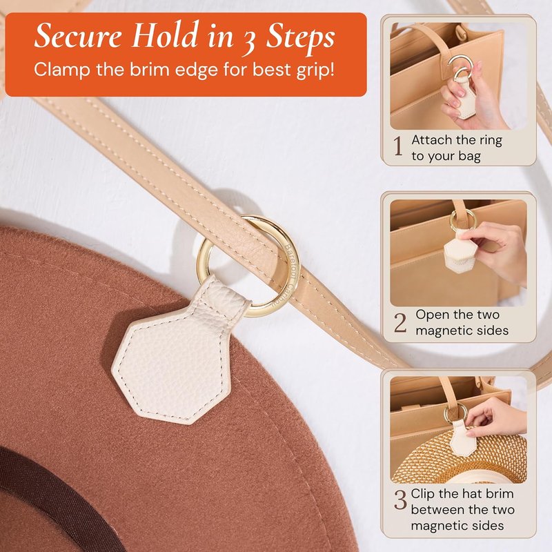Magnetic Hat Clip - Hands-Free Clip-On Holder for Travel, Bags & Luggage | Ideal for Sun & Baseball Hats