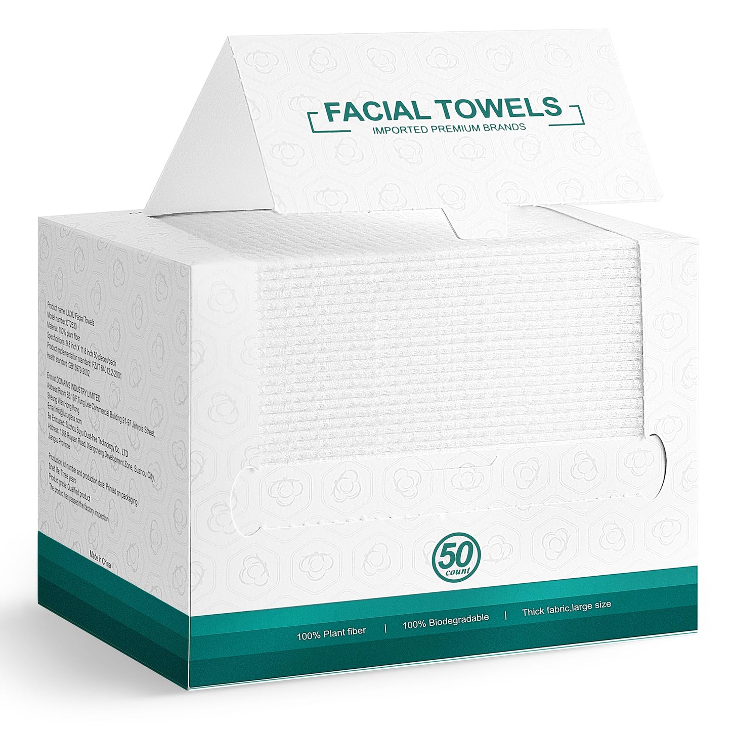 Face Towels,50 Count,10"x12"Disposable Face Towel,Makeup Remover Face Towelettes Disposable,Sensitive Skin&Daily Skin Care