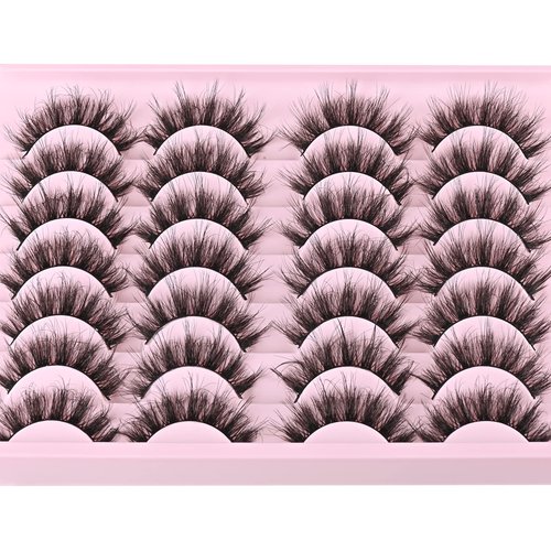 FARRED Mink Lashes Fluffy Eyelashes Natural Look Short Wispy Eye lash Natural False Eyelash 14 Pairs Faux Mink Strip Lashes Pack for Daily Makeup (F6 | 11-17mm)