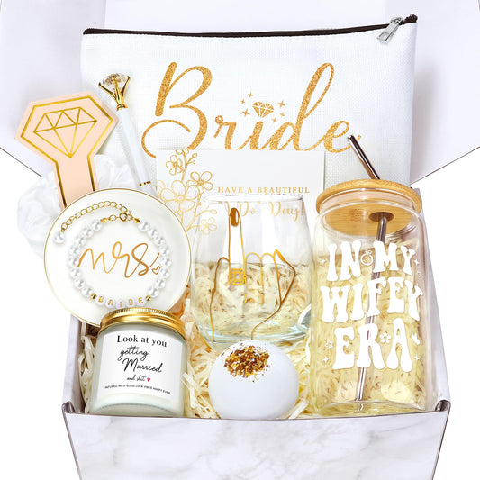 Bridal Shower Gifts for Bride To Be Gift Box Unique Bride Gift for Bachelorette Party Popular Bachelorette Gifts for Brides Just Married Engagement Wedding Presents Set for Women Her Wifey Future Mrs