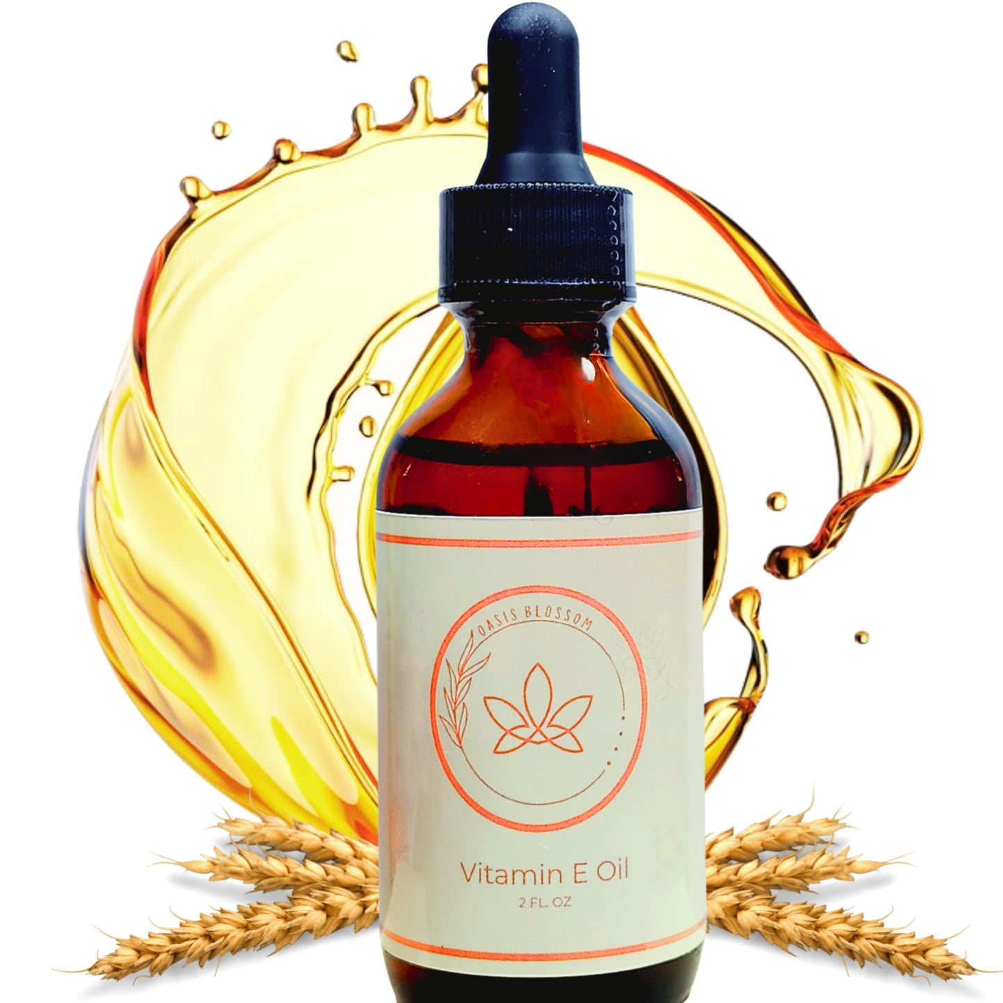 Oasis Blossom Organic Vitamin E Oil for Skin, Face & Scars - Pure & Natural Liquid Formula - 74000 IU - 100% Pure & Natural Vitamin E Oil - 2 Fl. Oz.