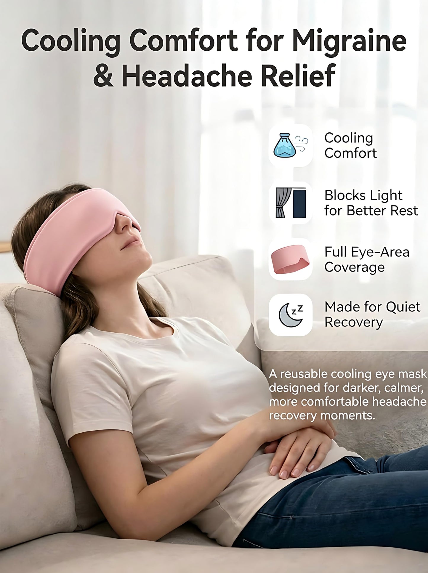 FACEMOON Cooling Eye Masks with Flexible Gel - Cold Compress Ice Pack for Puffy Eyes Migraines Headache Stye Sinus After Surgery Therapy - Reusable 2 pcs for Family Black Pink