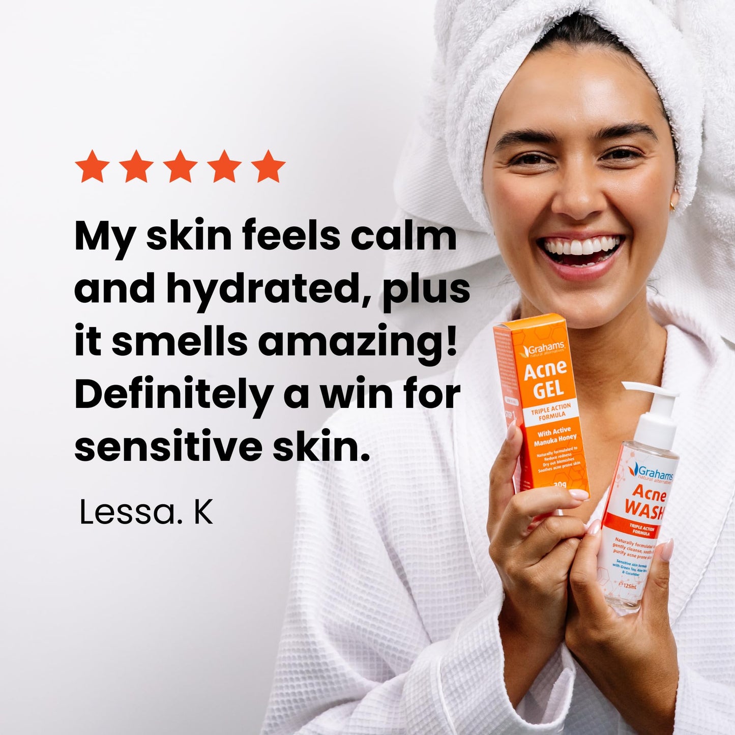 Grahams Natural All-Natural Acne Face Wash Gentle Acne Cleanser with Aloe Vera, Cucumber & Green Tea Extract - Reduces Breakouts, Calms Redness, Hydrates Skin - Hypoallergenic (4.23 fl oz)