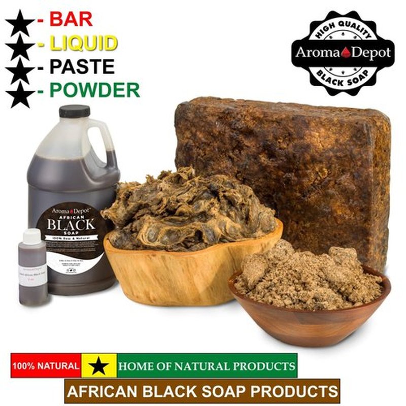 Raw African Liquid Black Soap 32 oz. 100% Natural soap for Acne, Eczema, Psoriasis, and Dry Skin Scar Removal Face And Body Wash. Handmade imported from Ghana