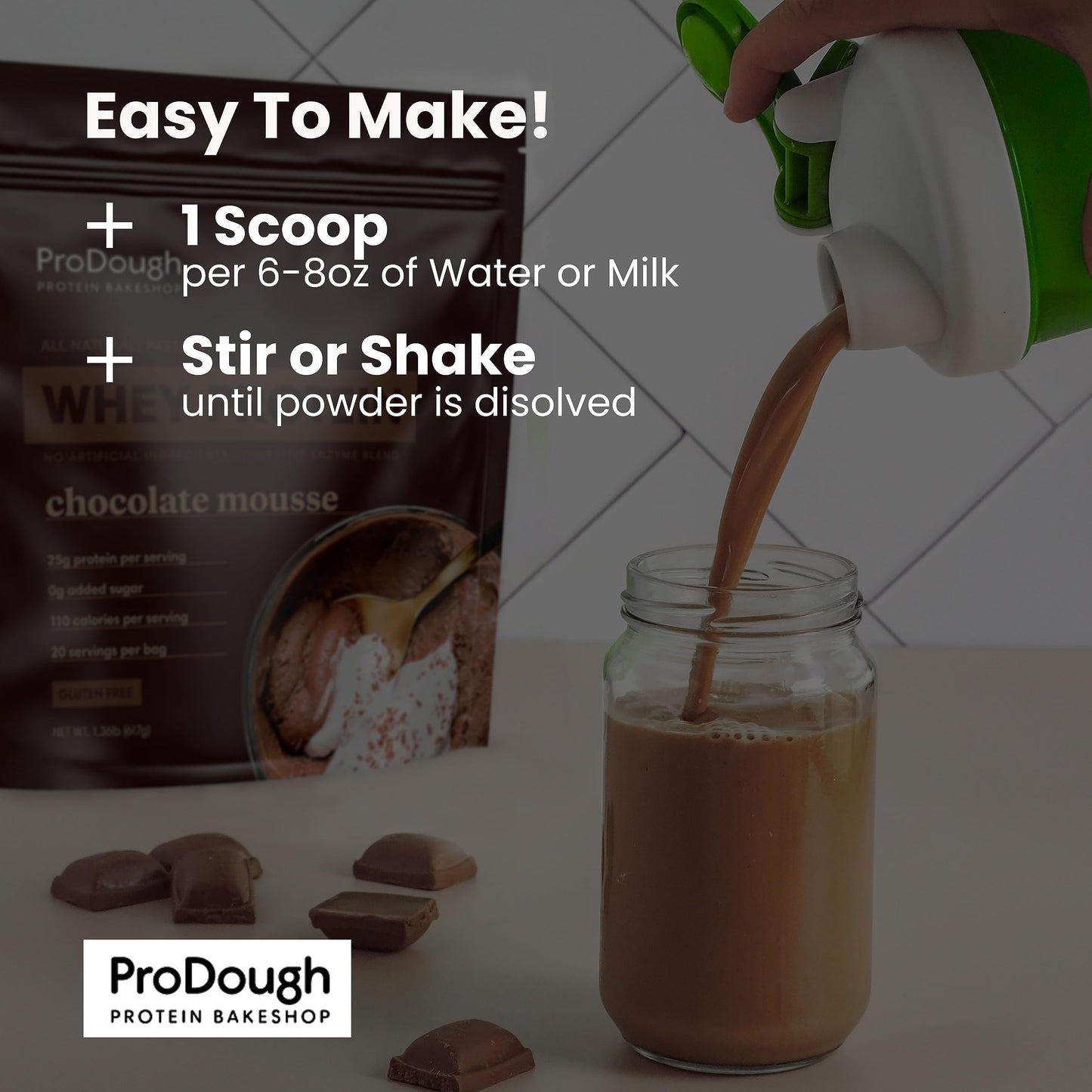 ProDough Gourmet Whey Isolate Hydrolized Protein Powder for Shake Mix- Easy Digest Enzyme Blend, 25g Protein per Serving, Natural Ingredients, Gluten Free, Keto Friendly (Rasberry Cheesecake)