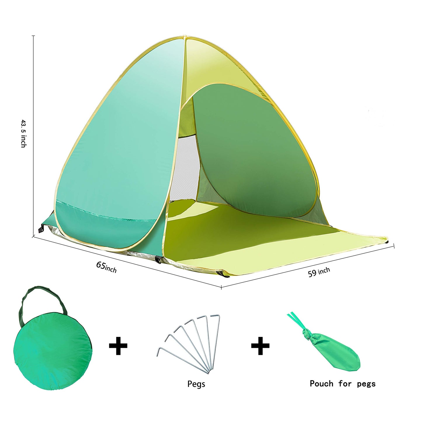 Automatic Pop Up Instant Portable Outdoors Quick Cabana Beach Tent Sun Shelter
