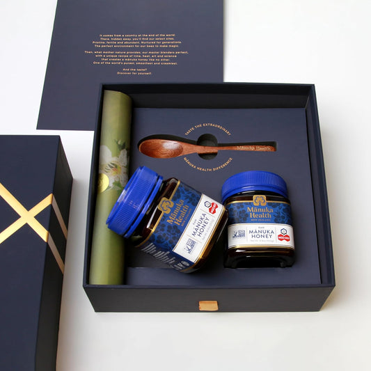 Manuka Honey Gift Set - Certified Raw UMF 20+/MGO 850+ & UMF 13+/MGO 400+ | 8.8oz Jars with Wooden Spoon