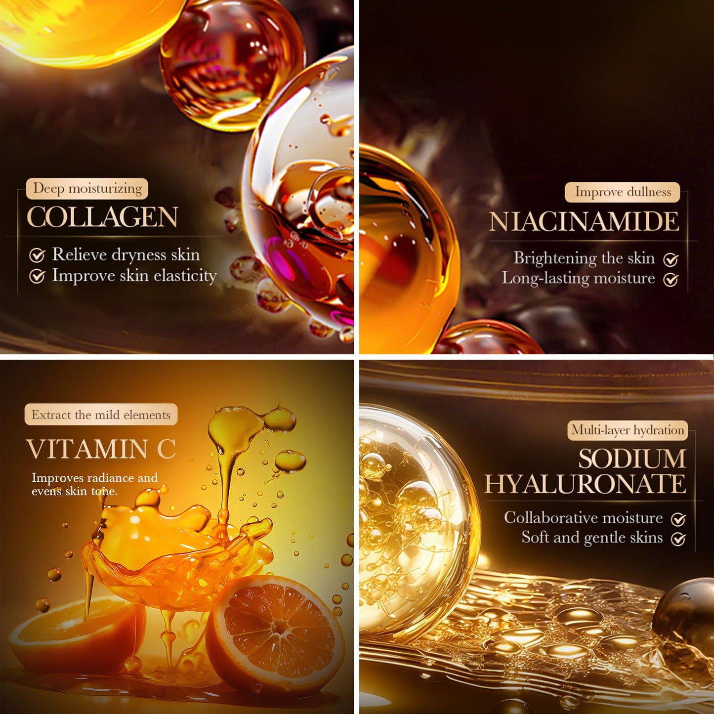 punkten Deep Collagen Vitamin C Capsules Cream 50g,Contains Collagen Vitamin C Niacinamide Sodium Hyaluronate Long-lasting Moisture,Reduce Wrinkles & Dullness Capsules Face Cream