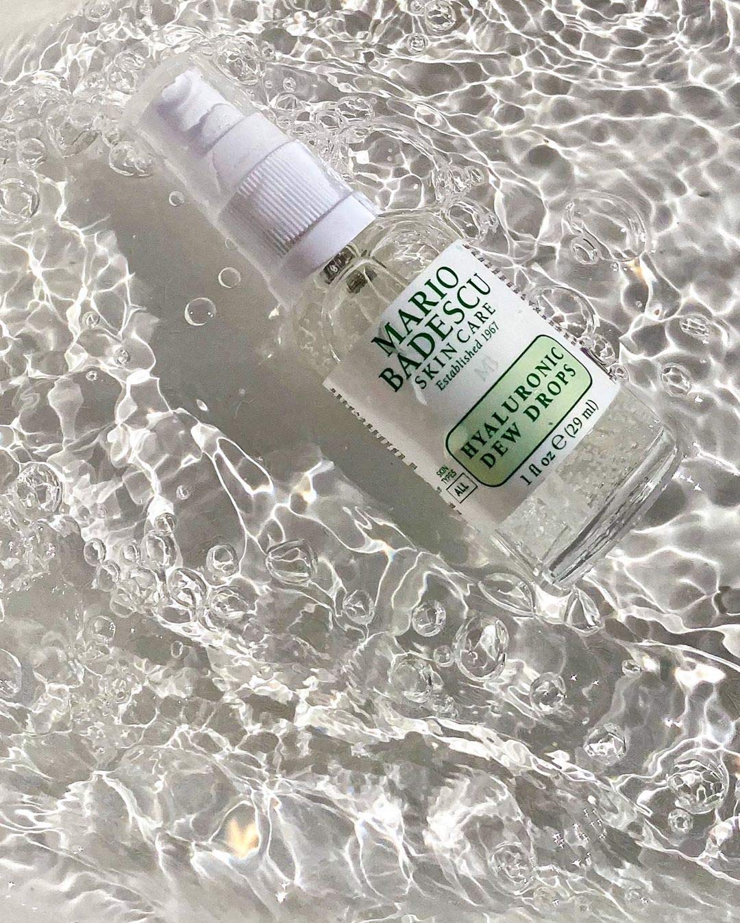 Mario Badescu Hyaluronic Dew Drops for All Skin Types – Hydrating Gel-Serum Hybrid with Sodium Hyaluronate, Niacinamide & Botanical Extracts for a Dewy, Glass-Like Glow – 1 Fl Oz