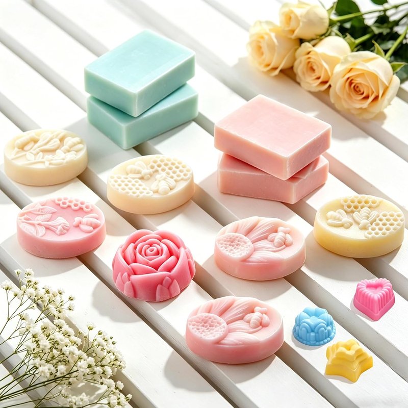 Soap Making Kit for Adults - All-in-One Supplies with Goat Milk Base, Silicone Molds & 500+ DIY Accessories