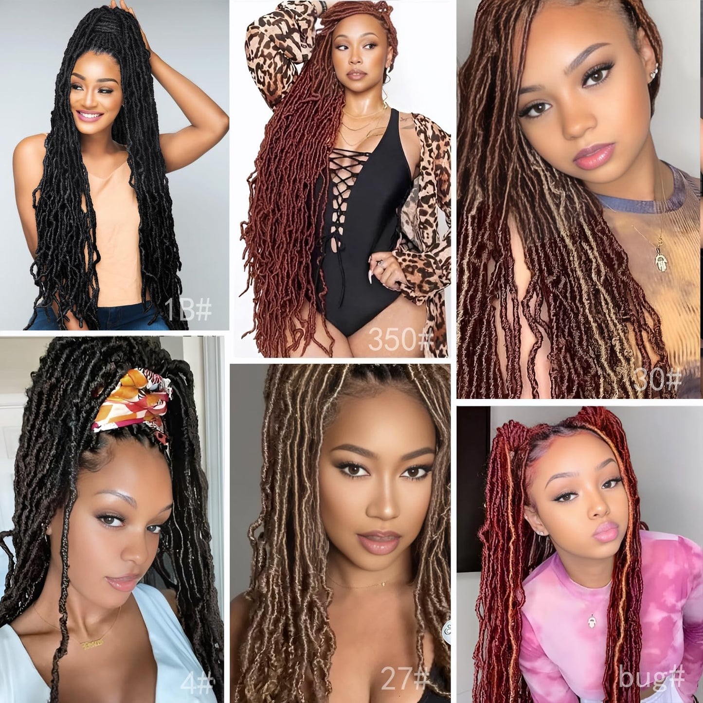 Faux Locs Crochet Hair 30 Inch 6 Packs Soft Locs Crochet Hair for Black Women New Crochet Braids Locs for Butterfly Locs Pre Looped Curly Wavy Braiding Hair Extensions (350#, 30 Inch)