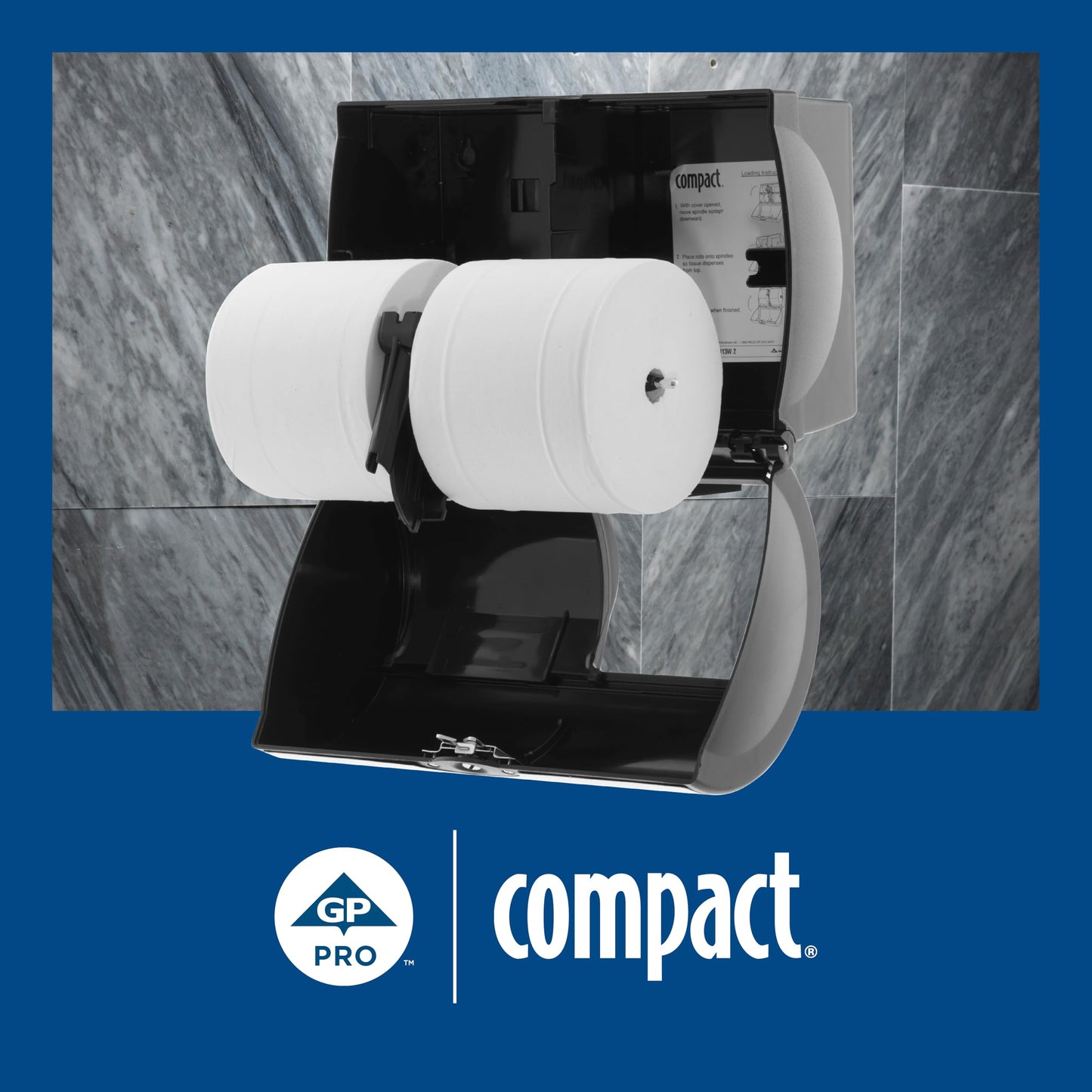Compact Coreless 1-Ply Recycled Toilet Paper by GP PRO (Georgia-Pacific), 19374, 3,000 Sheets Per Roll, 18 Rolls Per Case