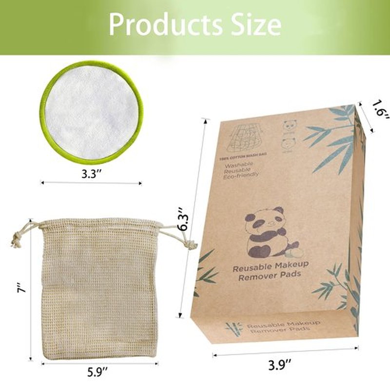 Sopurrrdy 20 Pack Reusable Makeup Remover Face Pads with Laundry Bag Washable Soft and Comfortable Cleaning Face Skin,Washable Bamboo Cotton Rounds (White)