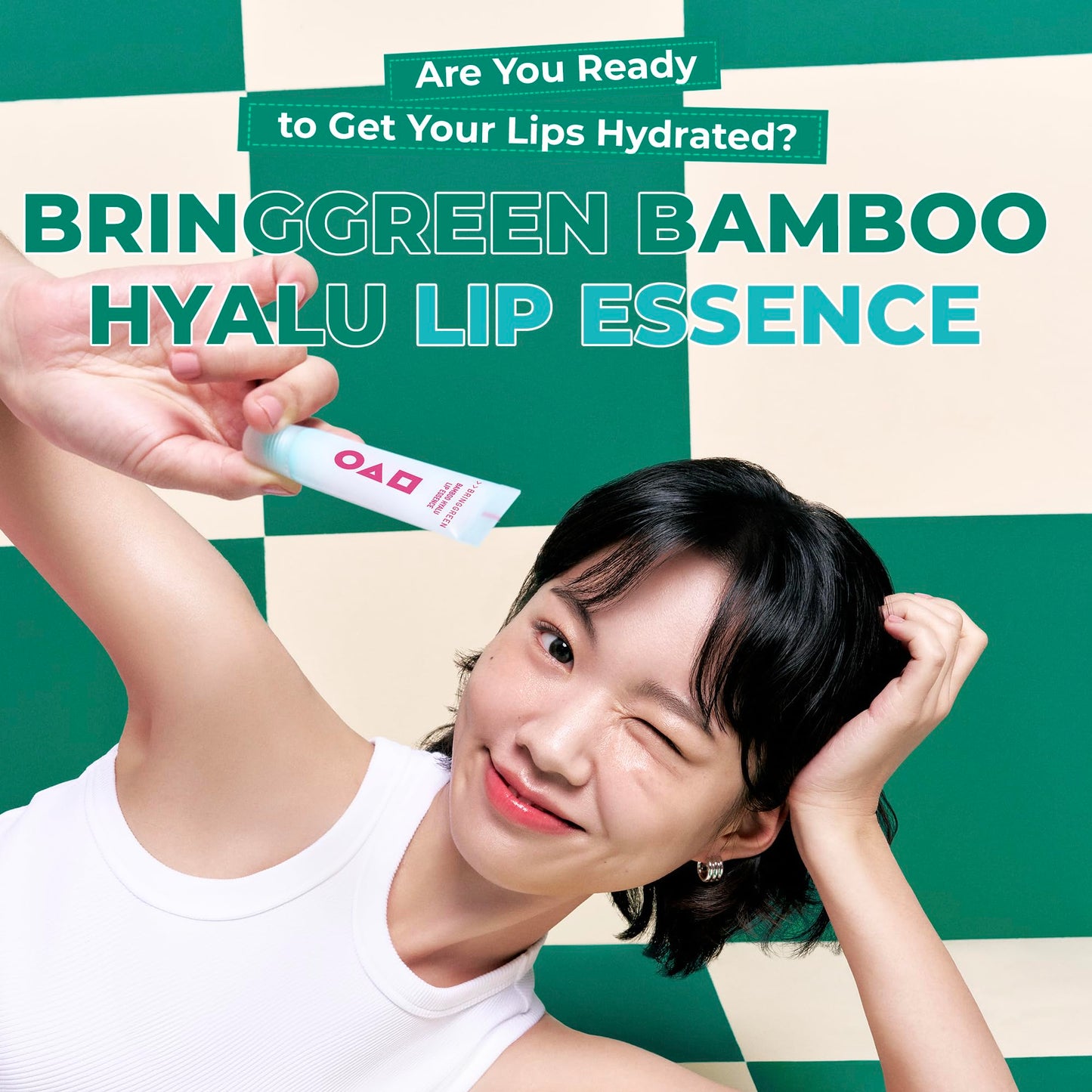BRING GREEN Bamboo Hyaluronic Lip Essence 11g x 2, Hydrating Lip Serum for Dry Lips Double Set