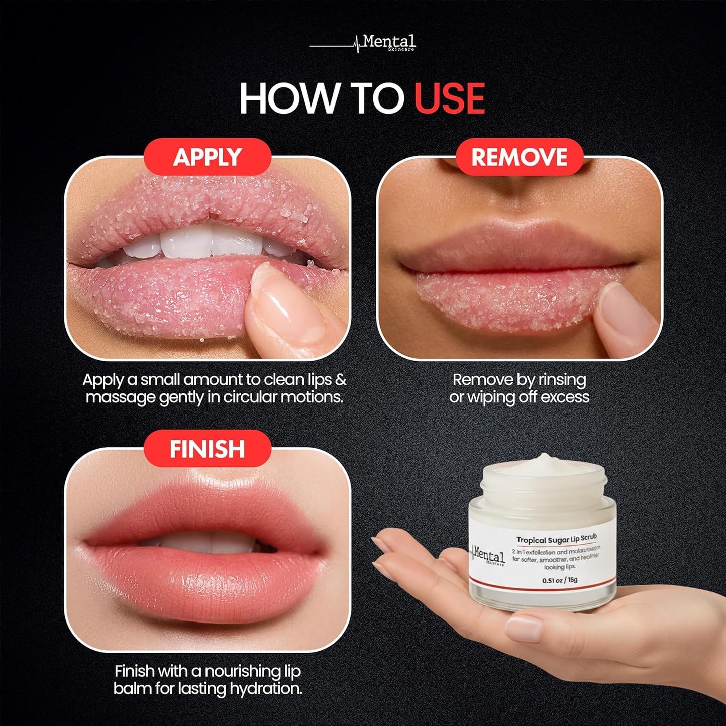 Coconut Sugar Lip Scrub – Gentle Exfoliator for Dark, Dry & Chapped Lips