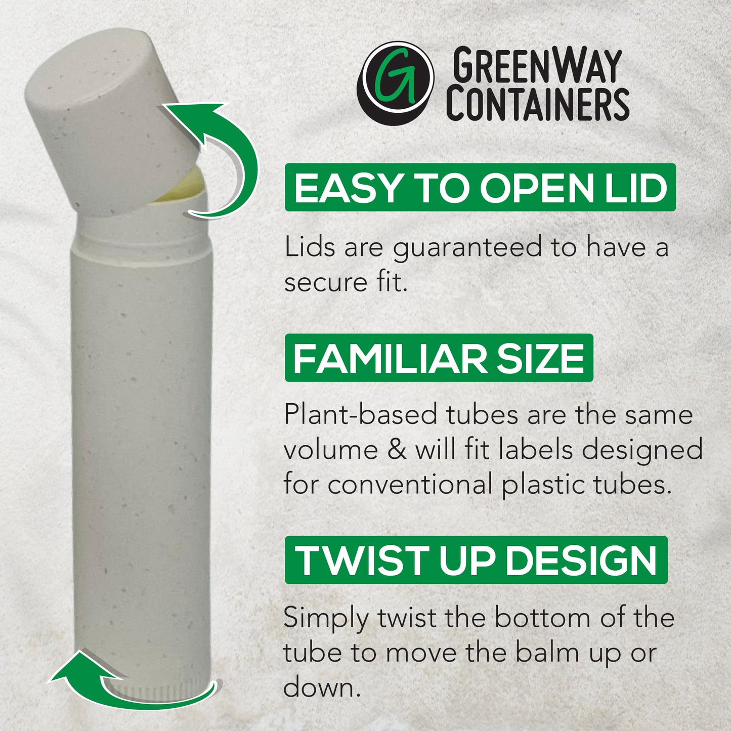 GreenWay 0.15oz / 4.25g Bamboo Lip Balm Tubes with Lids - 50 Pack Twisting Empty Chapstick Tubes - Plastic-free Refillable Lip Gloss Tube - Eco-Friendly DIY Cosmetic Containers – White
