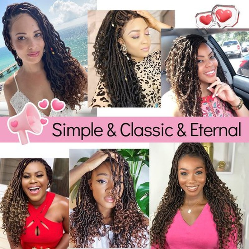 Karida Faux Locs Crochet Hair 24 Inch, 6 Packs Pre Looped Goddess Locs Crochet Hair, Wavy Crochet Faux Locs With Curly Ends, Boho Faux Locs Crochet Hair For Black Women (24 inch, T30#)
