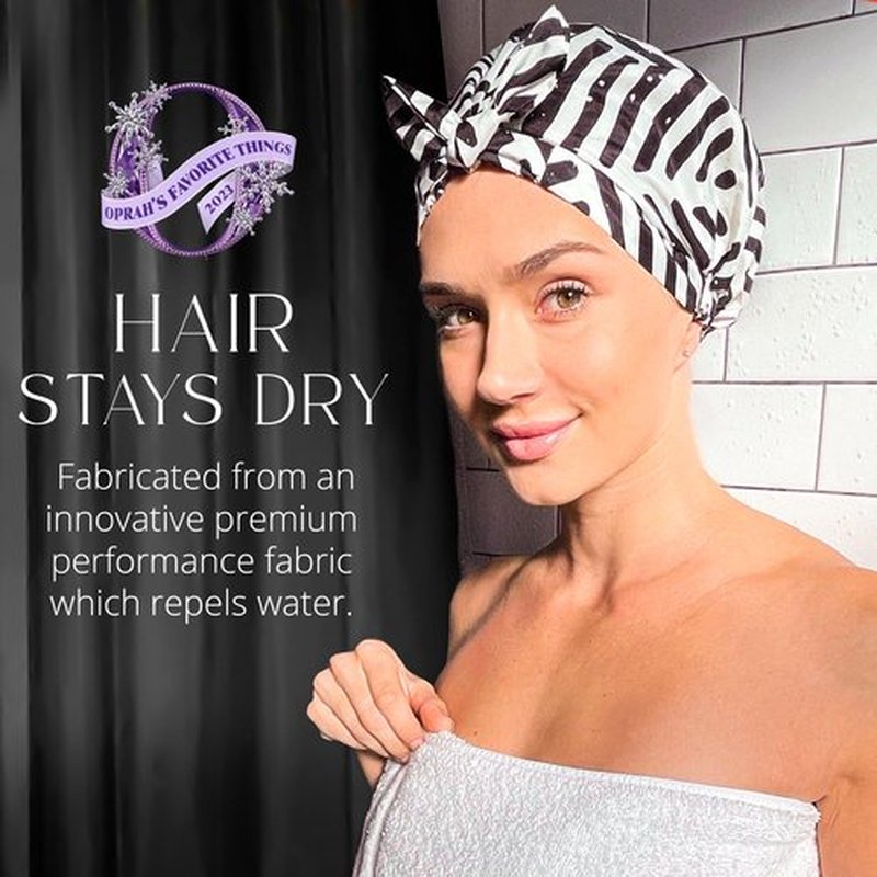 GRACE & COMPANY Luxury Shower Cap For Women - 100% Waterproof, Reusable, Washable & Breathable Shower Caps - Waymaker