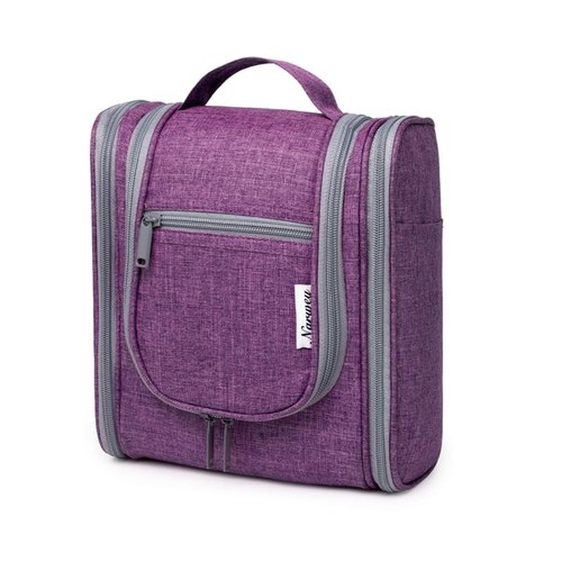 Narwey Small Hanging Toiletry Bag Women Travel Makeup Bag Organizer Toiletries Bag for Travel Size Essentials Accessories Cosmetics (Medium, Dark Purple)