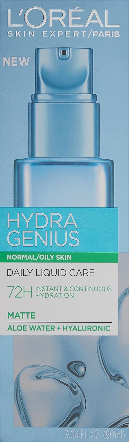 Hydra Genius Oil-Free Face Moisturizer with Hyaluronic Acid & Aloe Water - 3.04 fl. oz. for Normal to Oily Skin