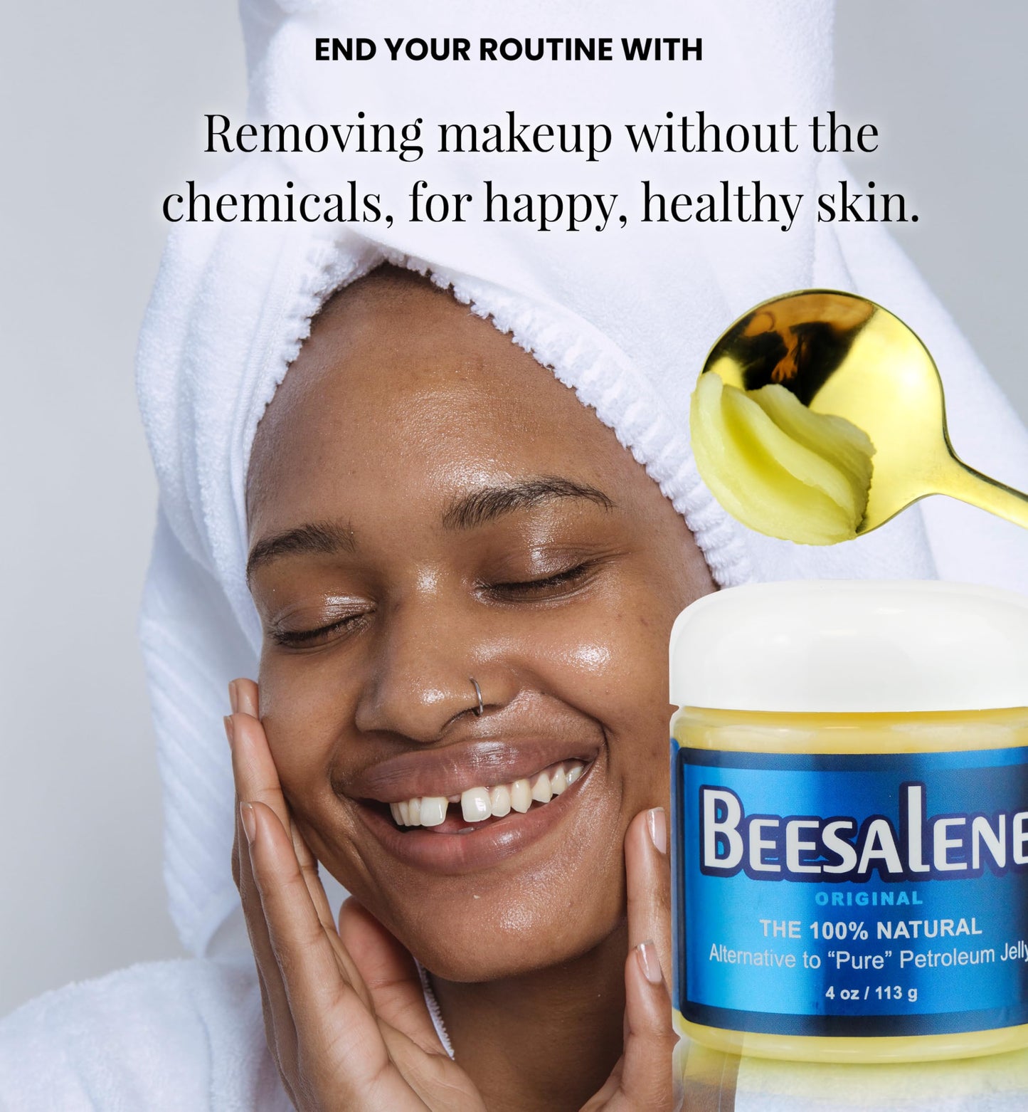 Beesalene Original Unpetroleum - 100% Natural & Hypoallergenic Alternative to Petroleum Jelly - Lips, Hands, Baby, Makeup Remover and More (4 Ounce)