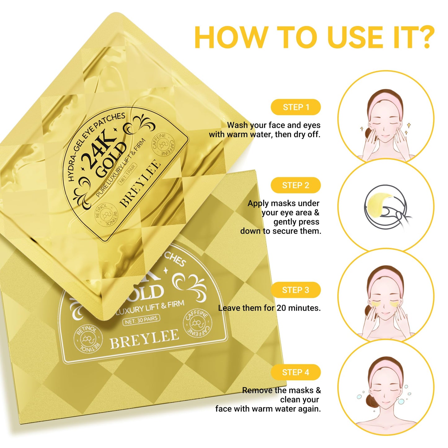 BREYLEE Eye Mask– 30 Pairs