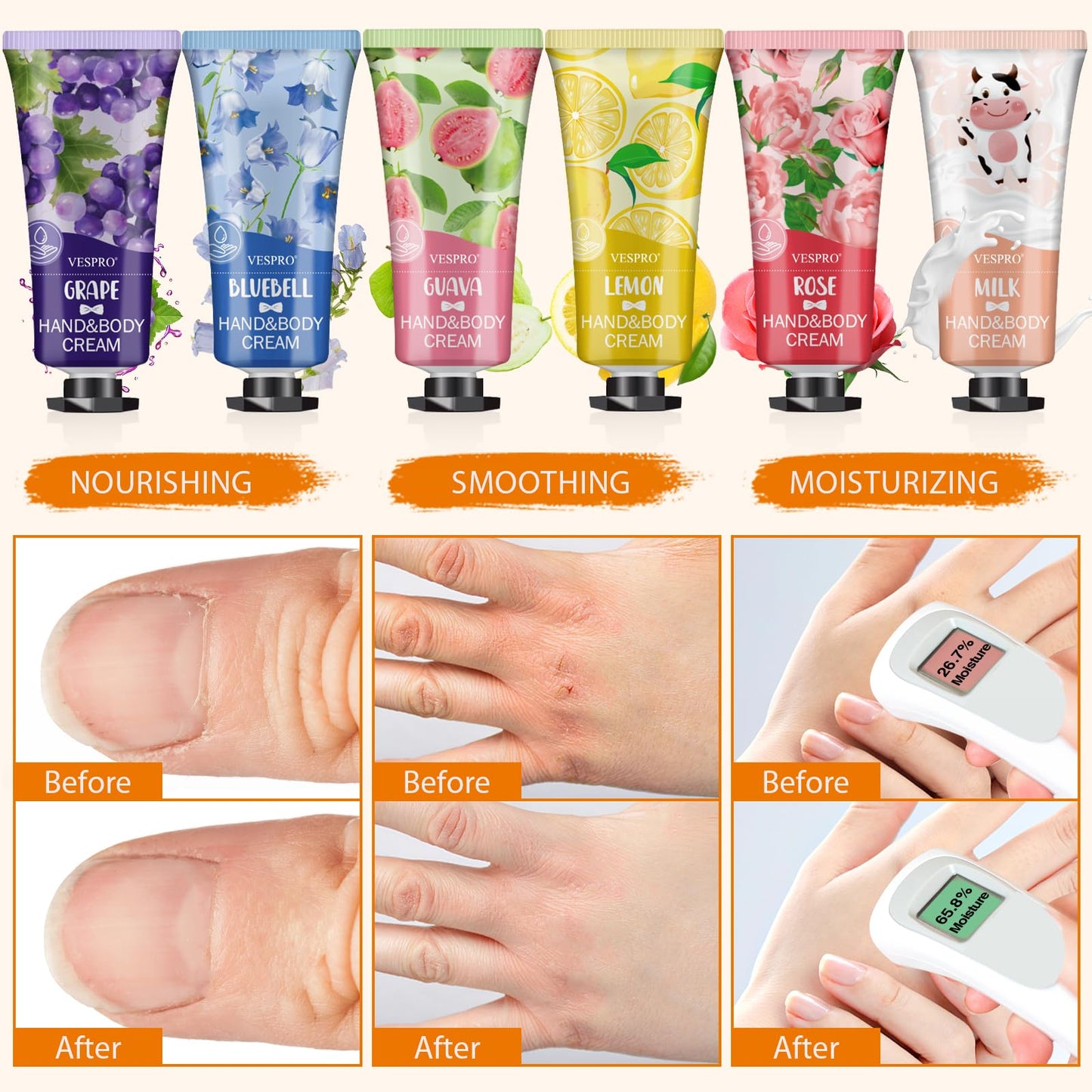 VESPRO 126 Pack Hand Cream Set, Small Gifts for Women, Bulk Hand Lotion Travel Size for Dry Cracked Hands, Mini Hand Lotion for Bridesmaid Gifts, Employee Appreciation Gifts and Teacher Gifts