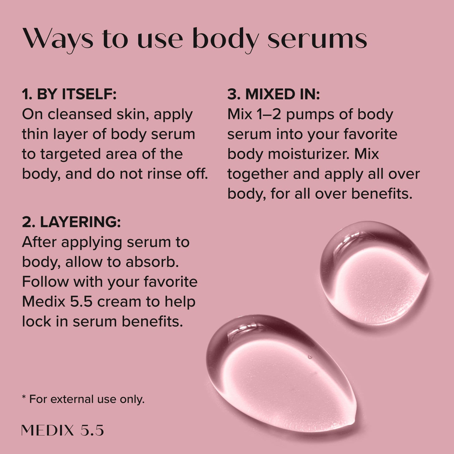 MEDIX 3% Concentrated Hyaluronic Acid Hydrating Gel Body Booster Dry Skin Moisturizer, Anti Aging Skin Care Booster For Restoring Skin Barrier, Wrinkles, & Fine Lines, 2-Pack