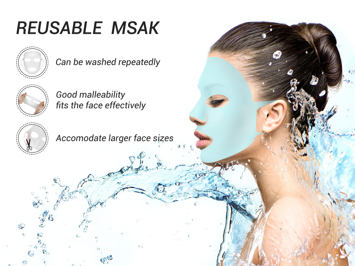 Maitys 5 Pcs Reusable Silicone Face Mask for Sheet Masks, Anti-wrinkle Moisturizing Facial Mask Cover Holder, Prevent Evaporation Hairdressing Skincare Beauty Spa Care Tool(Vivid Colors)