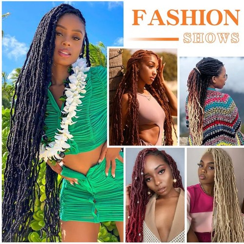 Ombre Crochet Hair 10 Inch 7 Packs Faux Locs Short Soft Locs Crochet Hair Pre Looped Crochet Locs Hair Extensions For Women(10inch,7packs,1B/BUG)