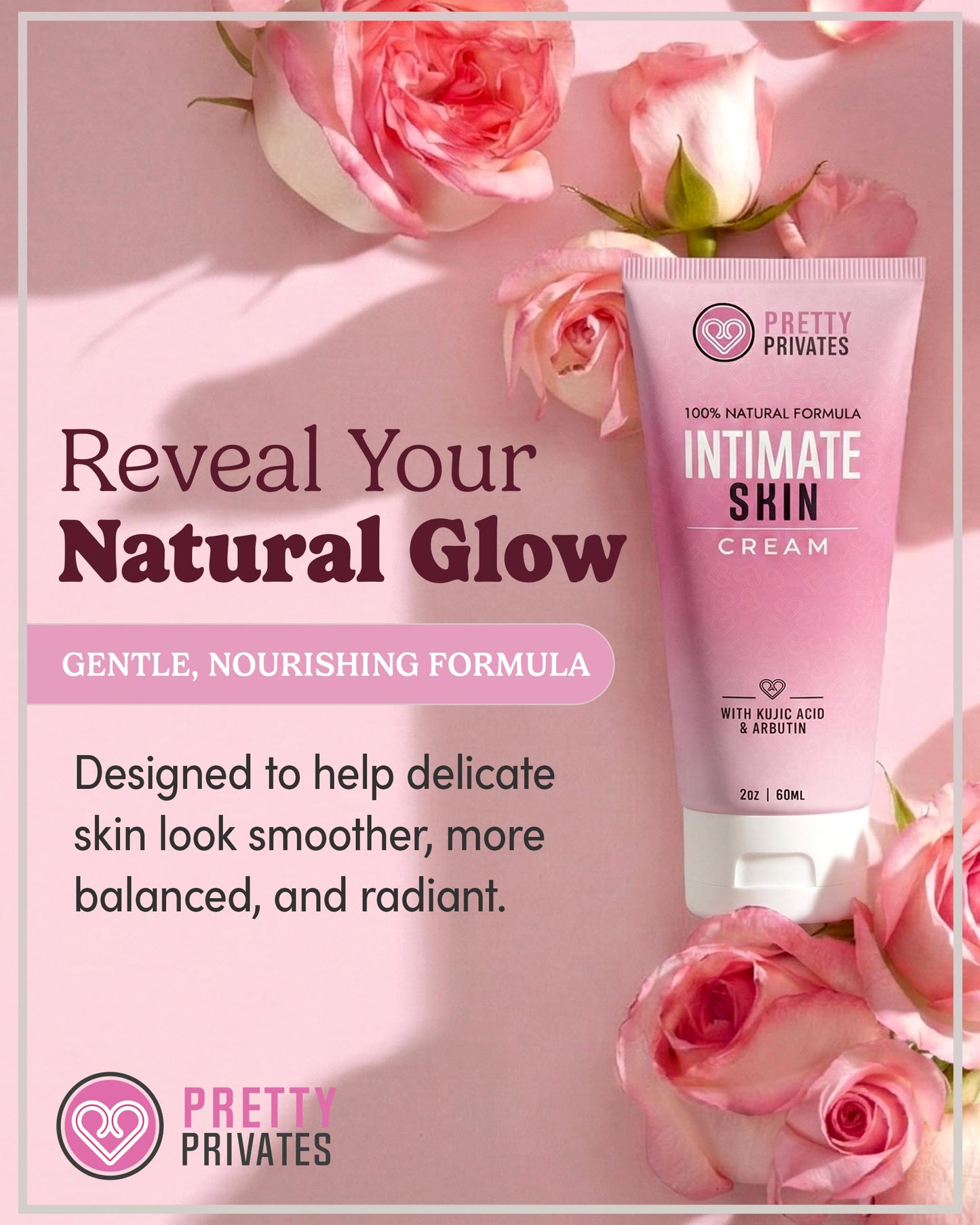 Intimate Skin Brightening Cream – Tone-Balancing Formula with Kojic Acid, Arbutin & Niacinamide – Gentle for External Intimate Areas, Underarms & Inner Thighs – 2oz