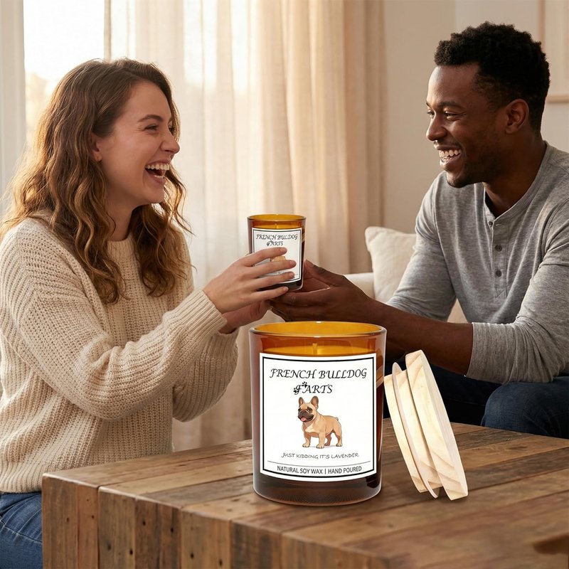 French Bulldog Gifts for Women - Dog Farts Candle | Natural Soy Wax, Pet Safe, Scented Home Decor